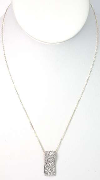Sterling Silver White Stone Necklace