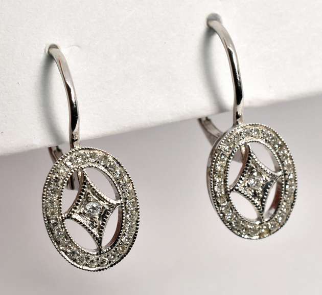 Charming Diamond Earrings in 14K White Gold