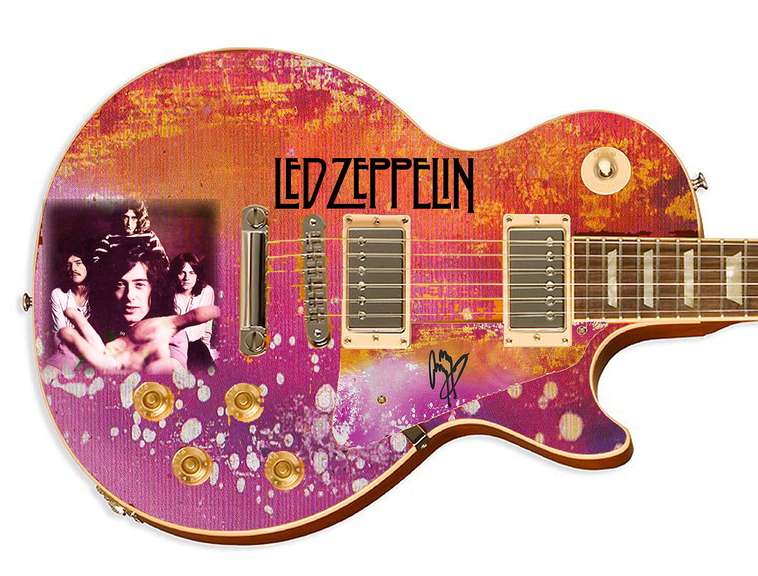 Led Zeppelin Jimmy Page Autographed Custom Graphics 12-String Guitar
