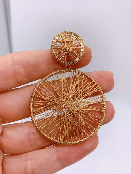 Flashy 22kt Plated Sterling Silver Earrings