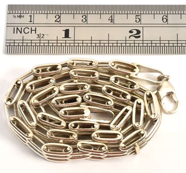 Heavy Sterling & 18k Necklace