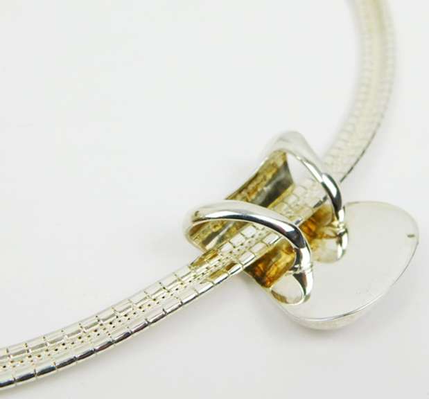 Italian Sterling Omega Neckpiece with Slide Pendant