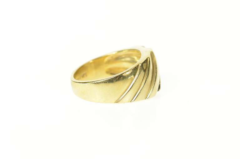 14K Yellow Gold Classic Diagonal Diamond Wedding Band Ring