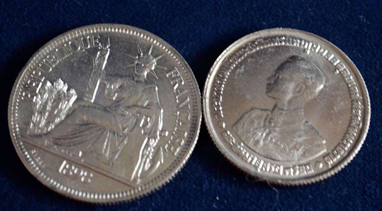 2 Silver Coins From Southeast Asia