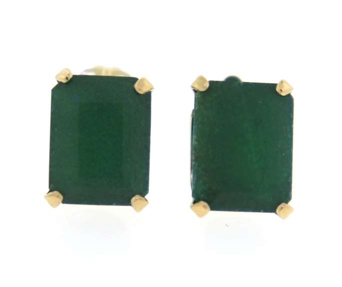 Nice Yellow Gold Emerald Cut Earrings