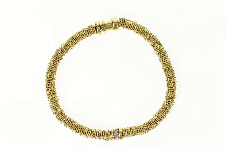 14K Yellow Gold 5.3mm Michael Dawkins Beaded Diamond Chain Bracelet