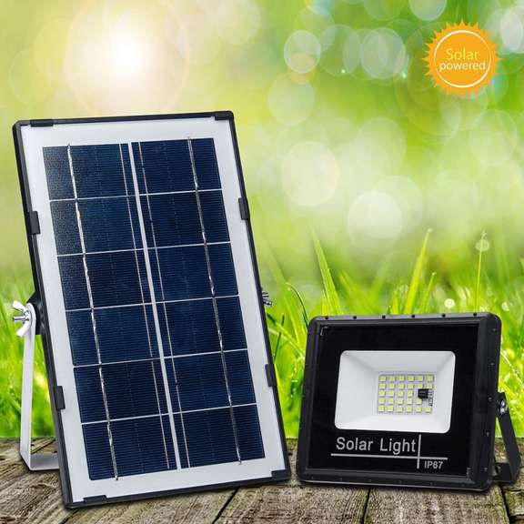 10000LM LED Solar Panel Light Sensor Spotlight