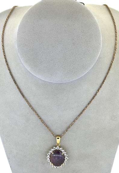 Sparkling Massive 24.37CTS Star Ruby & Topaz Necklace in Vermeil