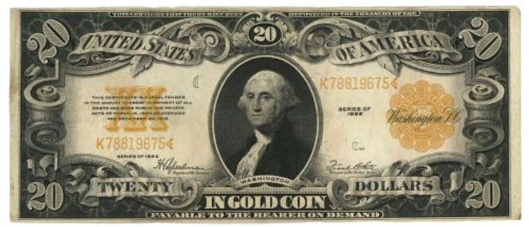 Nice Series of 1922 Large Size $20 Gold Certificate