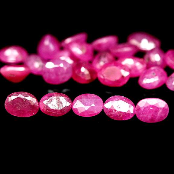 Heated only! 5ct 24 piece violet red Ruby set