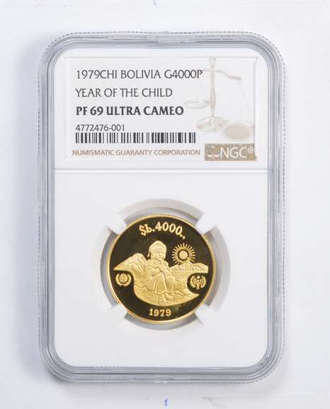 PF69 UCAM 1979CHI Bolivia 4000 Pesos Bolivianos Gold Coin - Graded NGC