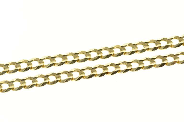 10K Yellow Gold 5.5mm Curb Link Classic Statement Chain Necklace