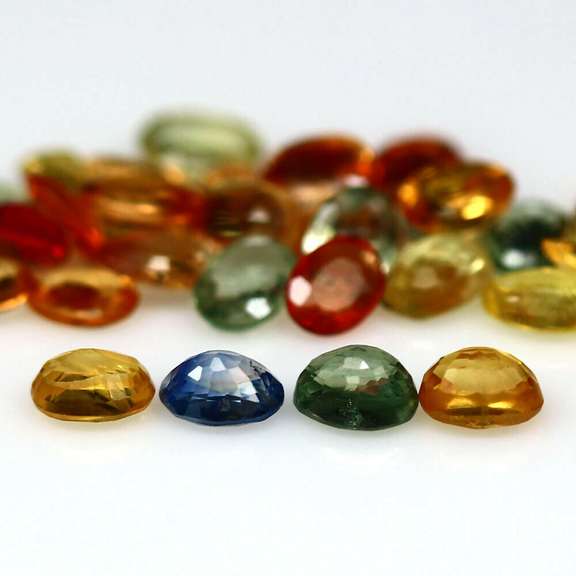 Glittering 7.17ct fancy color Sapphire set