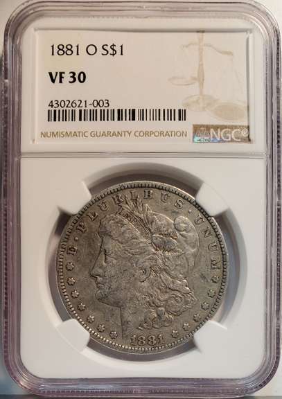Certified Morgan Silver Dollar 1881-O