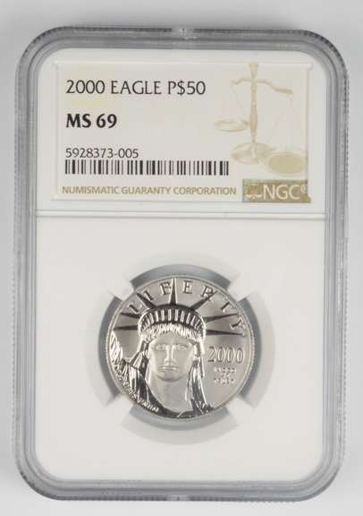 MS69 2000 $50 American Platinum Eagle 1/2 Oz - Graded NGC