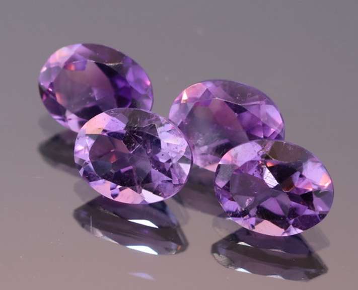 Glittering 6.39ct 7x9mm real Bolivian Amethyst set