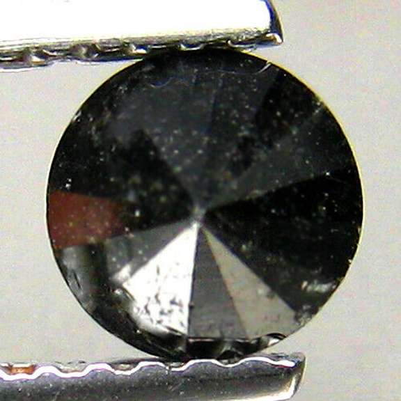 Very fine .73ct smooth cut Black Diamond solitaire