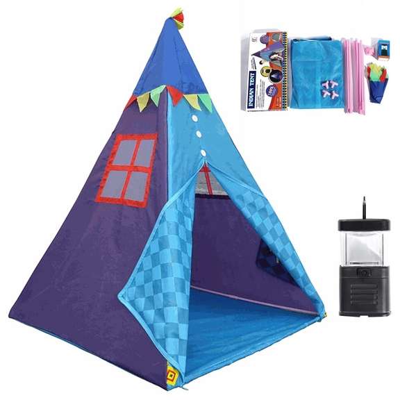 4.3ft Kids Play Tent with Camping Lamp