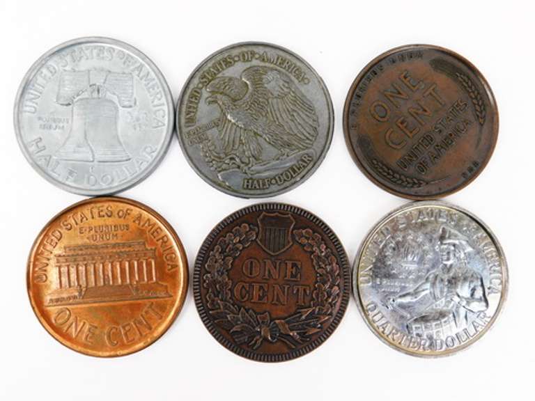 6 Giant 3 Inch Collector Coins
