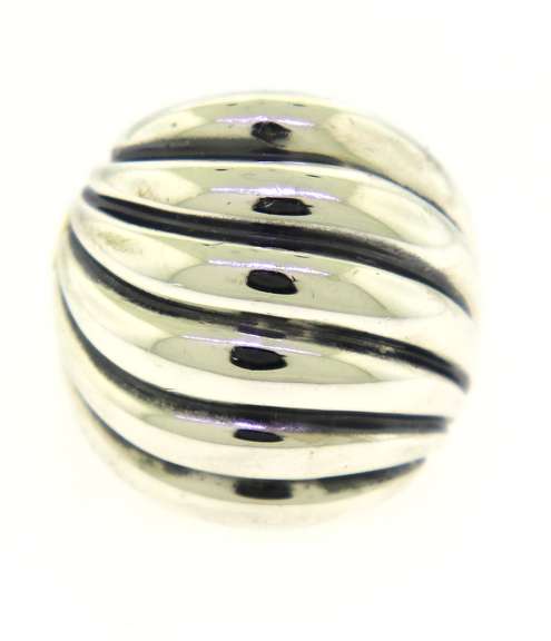 Trendy Silver David Yurman Sculpted Cable Dome Ring