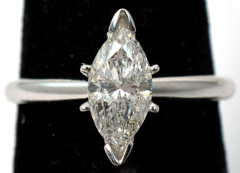 Large Marquise Diamond Solitaire Ring, 14KT
