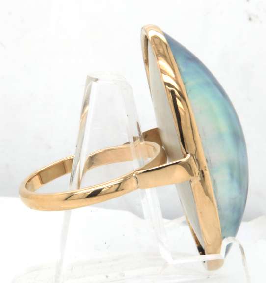 Modern 14kt YG Paua Shell Ring