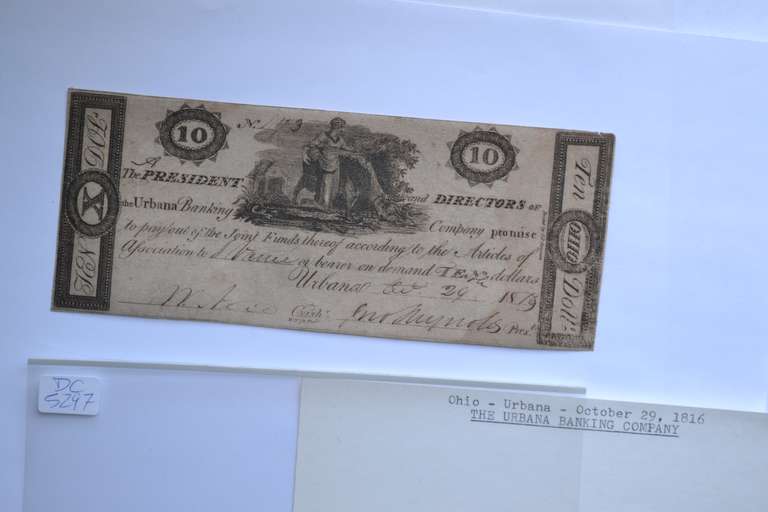 $ 10 Urbana Banking Company  Ohio 1816 Note