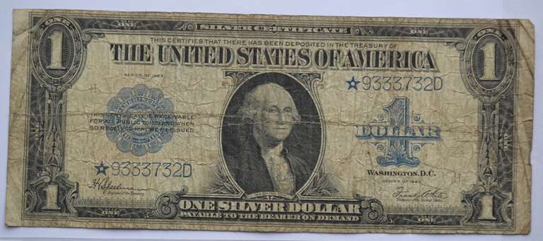 1923 $ 1 Silver Cert Star Note
