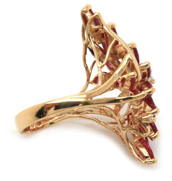 Gorgeous Marquise Ruby w Diamond accent Ring