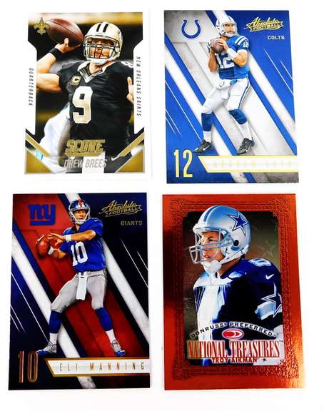 4 NFL QB Greats Football Cards