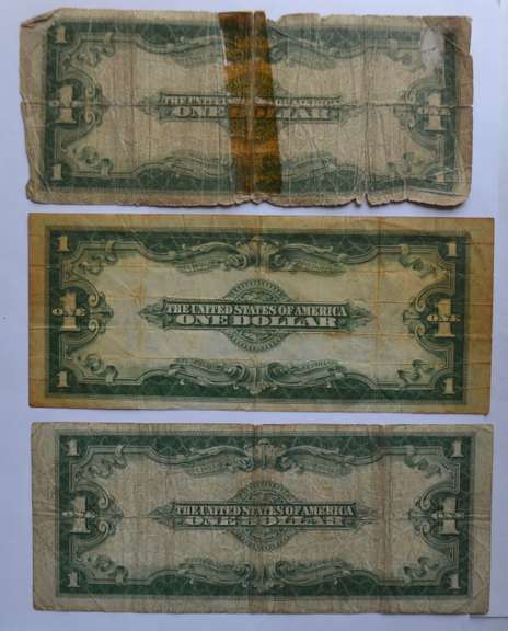 3 Series 1923 $1 Silver Certificates