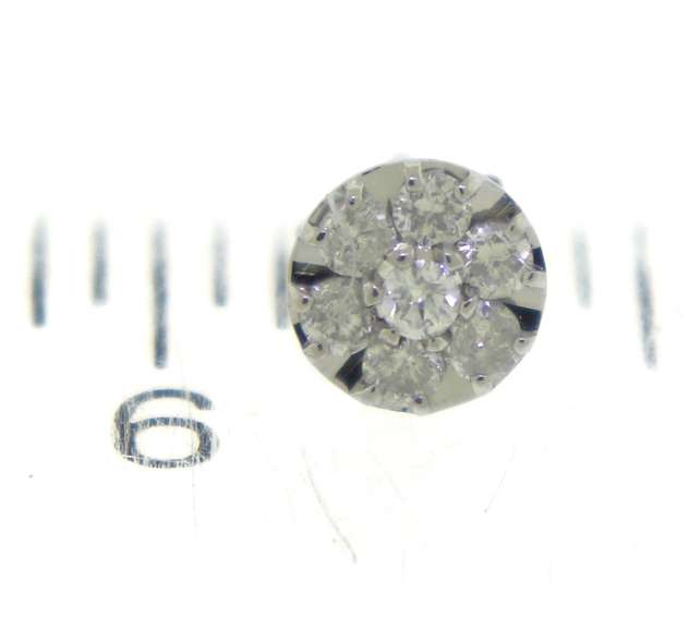 Gorgeous White Gold Cluster Flower Style Diamond Earrings