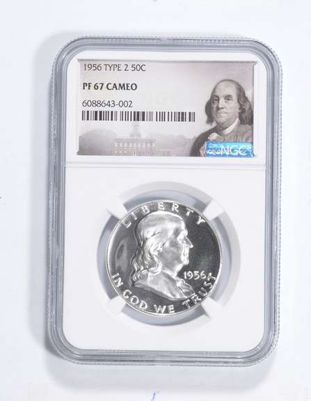 PF67 CAM 1956 Franklin Half Dollar - Type 2 - Graded NGC