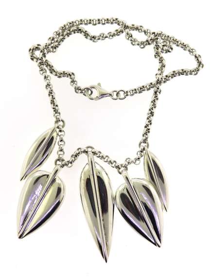 RLM Sterling Silver Leaf Drop Necklace