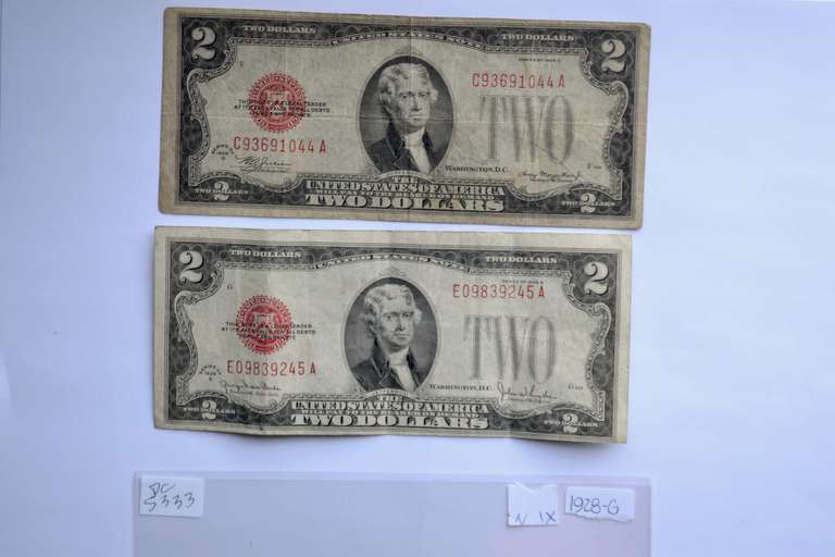 1928 D & G Series $ 2 US Notes
