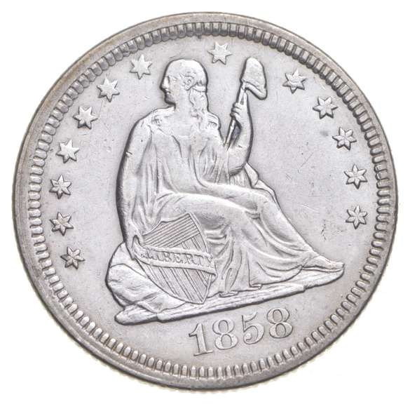 1858 Seated Liberty Quarter