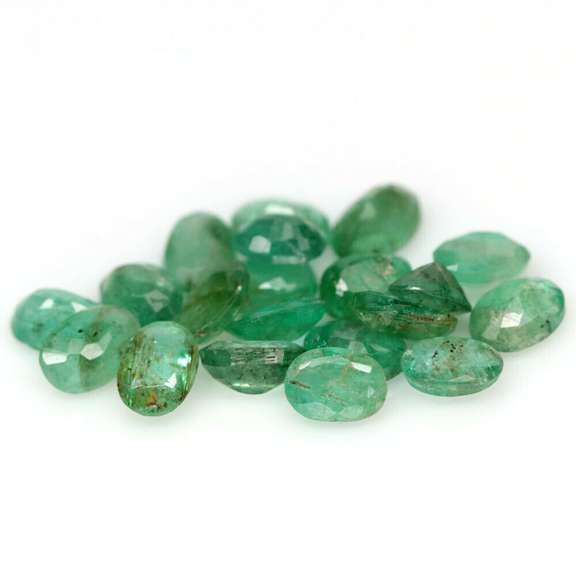 Heavy 6.59ct 10 piece Zambian Emerald set