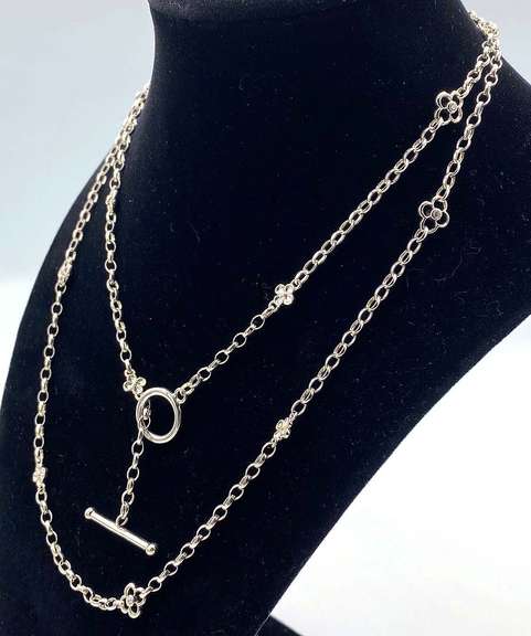 Stylish Sterling and Cubic Zirconia Chain