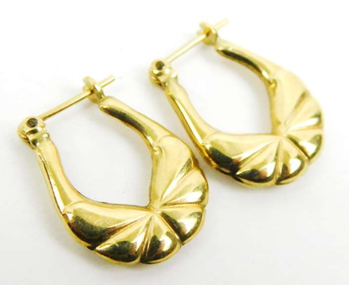 2 Pairs of 14K Yellow Gold Small Hoop Earrings
