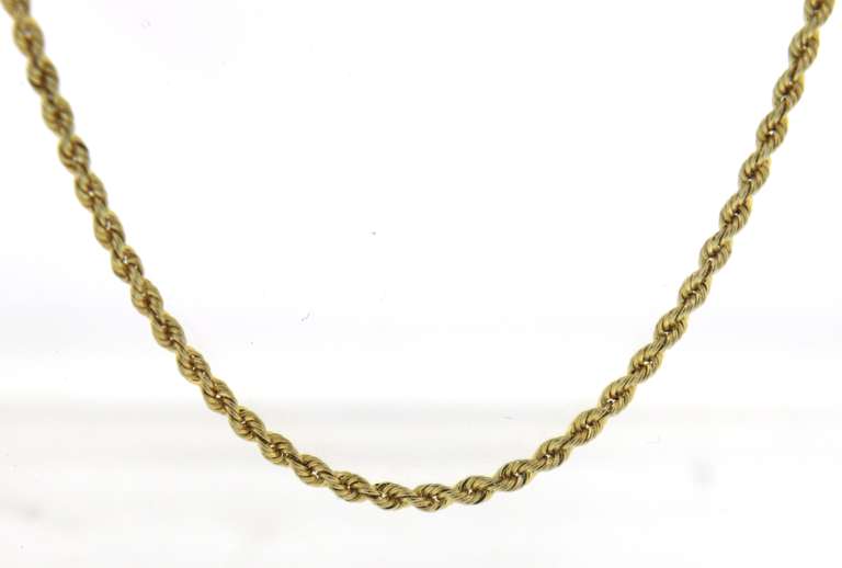 Simple Yellow Gold Rope Chain Necklace