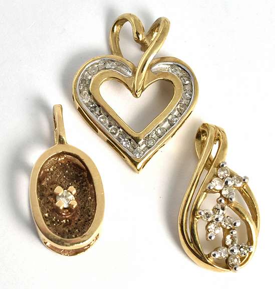 Group of 3 Diamond Pendants