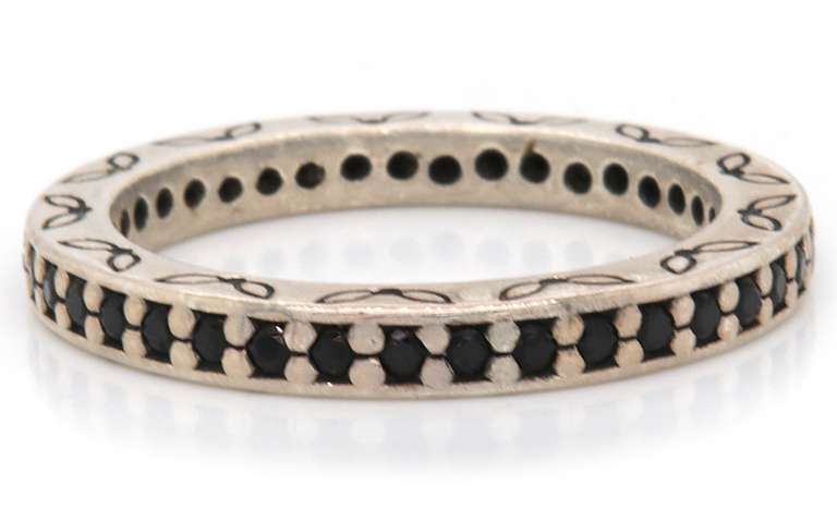 Chic Silver Pandora Black CZ Eternity Ring