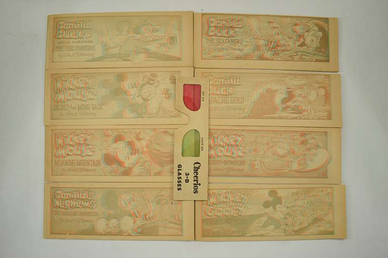 (8) Disney Cheerios 3D Pocket Sized Comic Books - w/ 3D Glasses - RARE