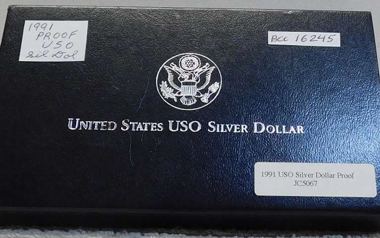 1991 PROOF  USO  Silver Dollar