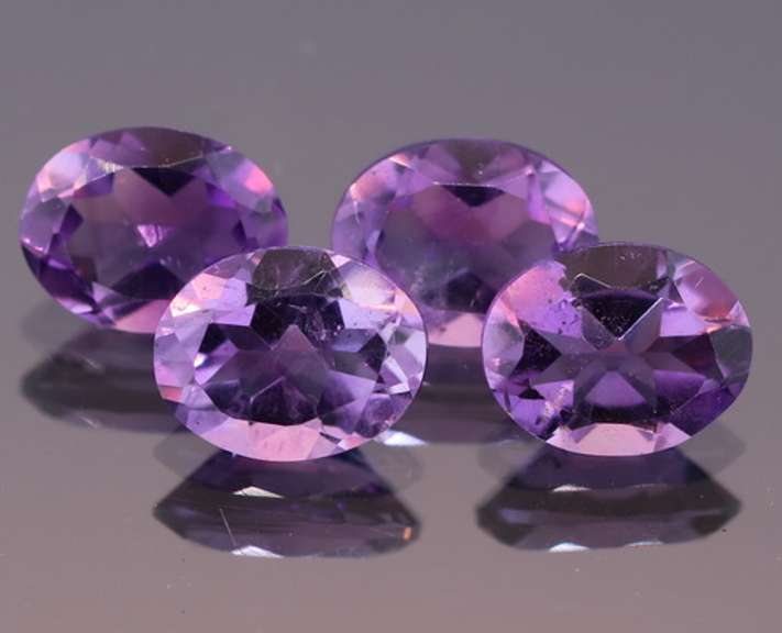 Glittering 6.39ct 7x9mm real Bolivian Amethyst set