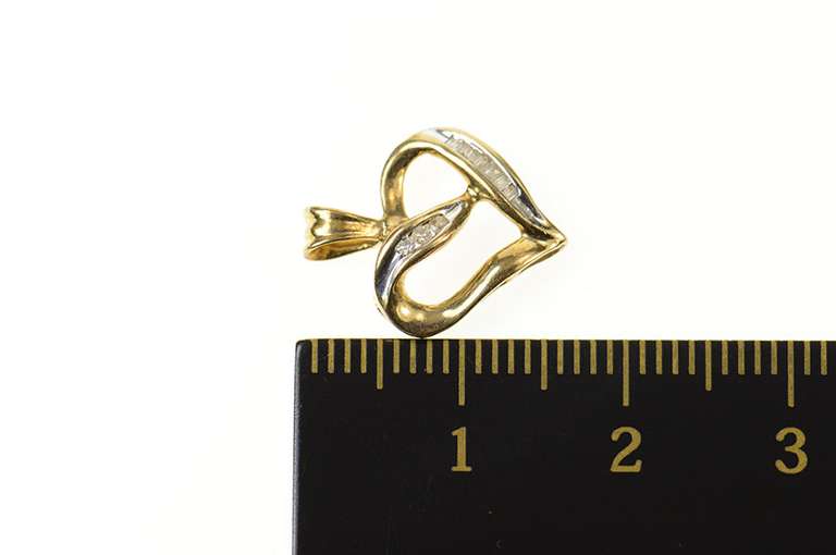 10K Yellow Gold Classic Diamond Heart Love Symbol Pendant