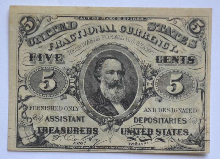 5 Cen Gem Unc 3rd Issue Fractional Currency Note