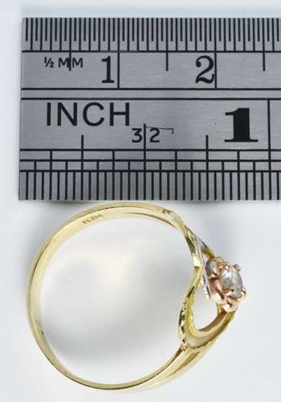 Chic Heart, Diamond, and Dolphin Ring in 14K