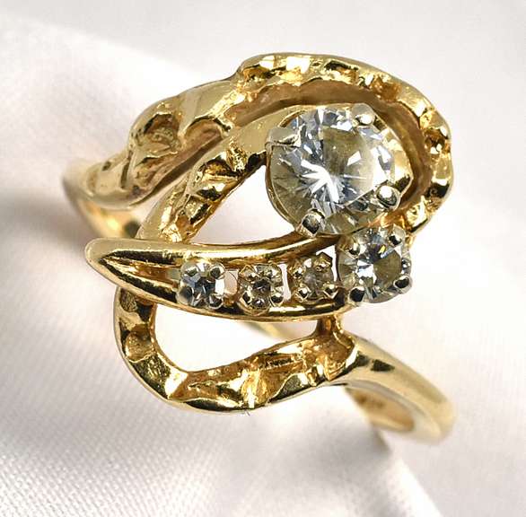 Interesting Nugget Style Diamond Ring