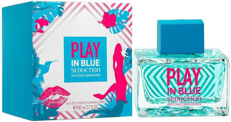 Play in Blue Seduction by Antonio Banderas for her EDT 2.7 oz New in Box